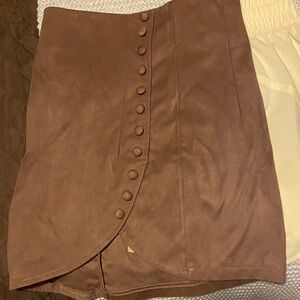 NWT Brown Button-Front Women's Skirt